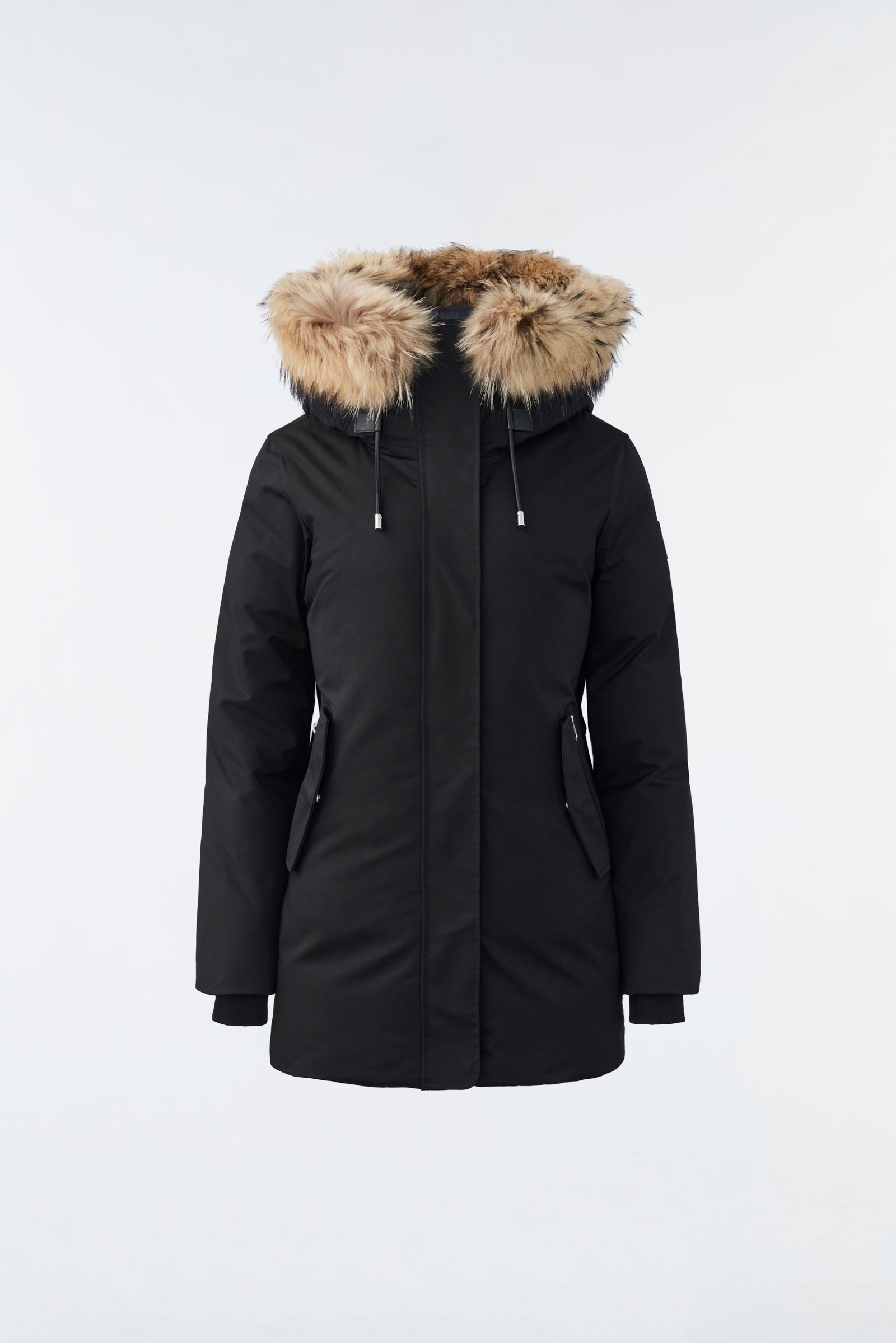 KINSLEE 2-in-1 oversized down parka with bib and natural fur - 1