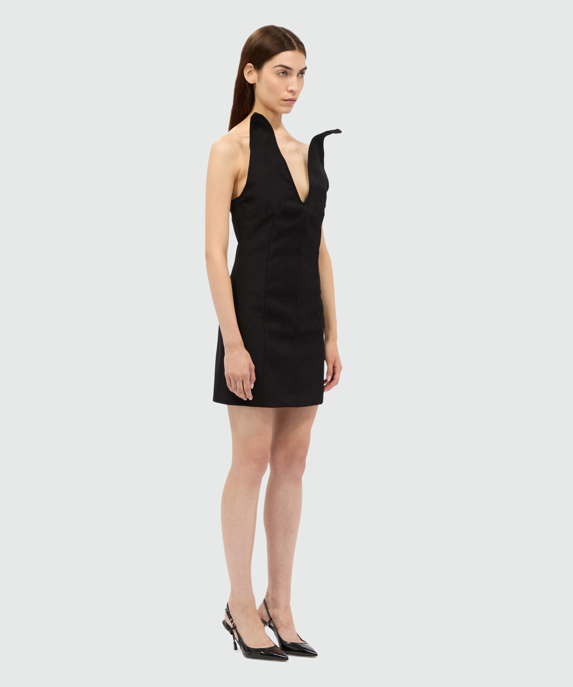 Black corset dress in double crêpe cady - 4