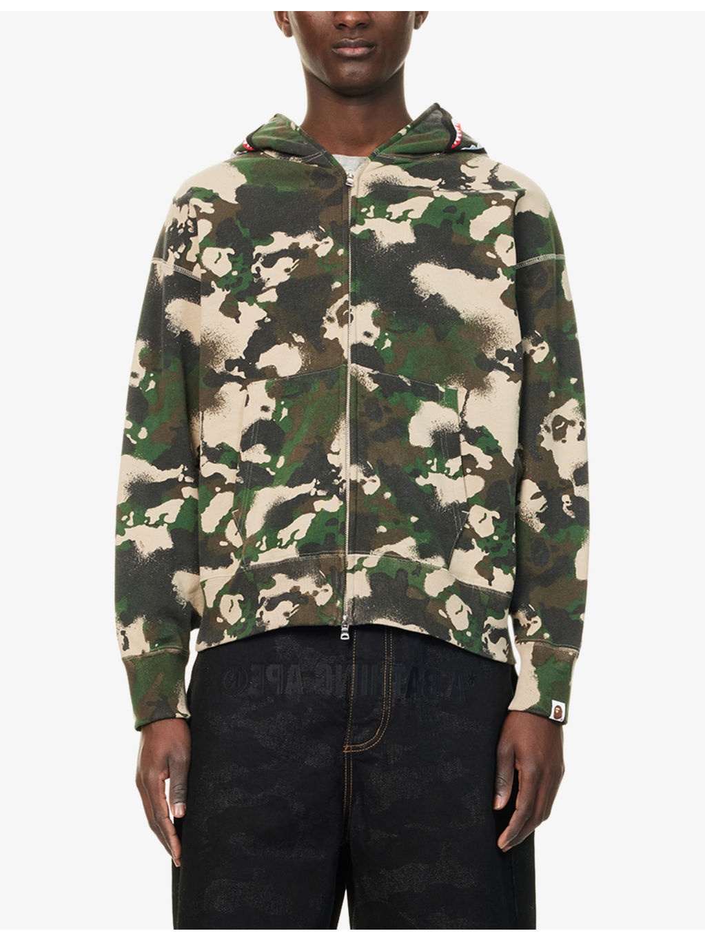Camouflage Two-Slip-Pockets Relaxed-Fit Cotton-Jersey Hoody - 3