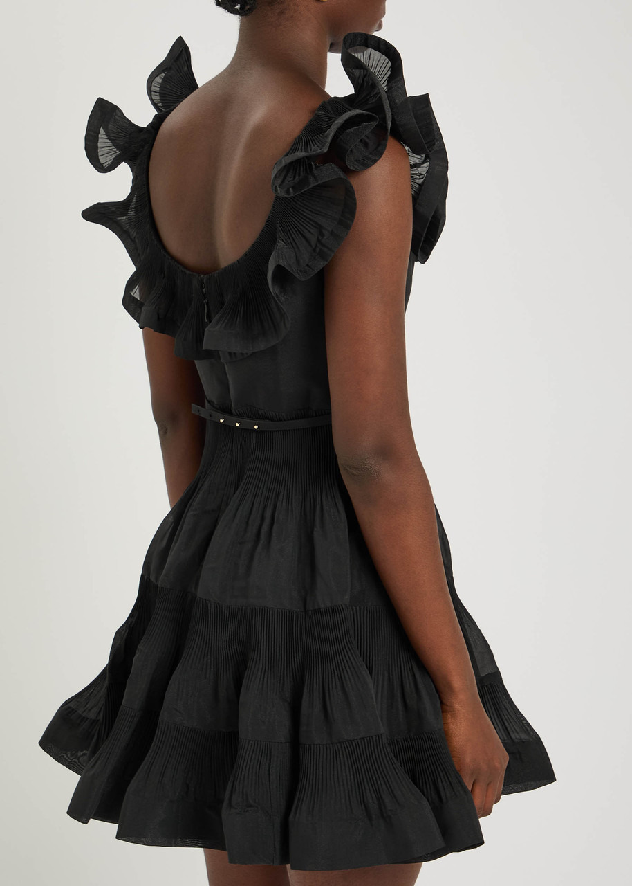 Zimmermann Frilled Plissé and Sateen Mini Dress - 2
