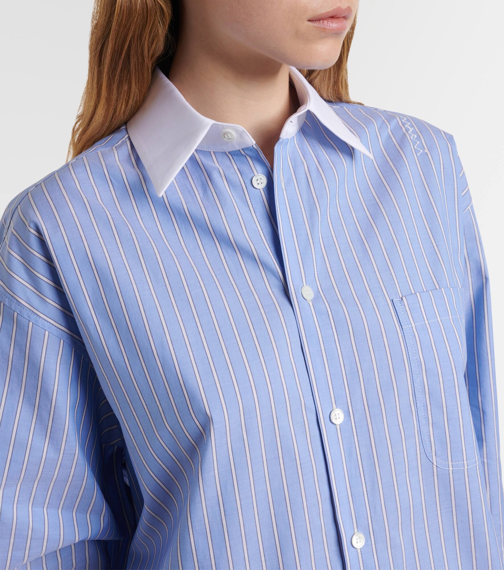 Pinstripe cotton poplin shirt - 4