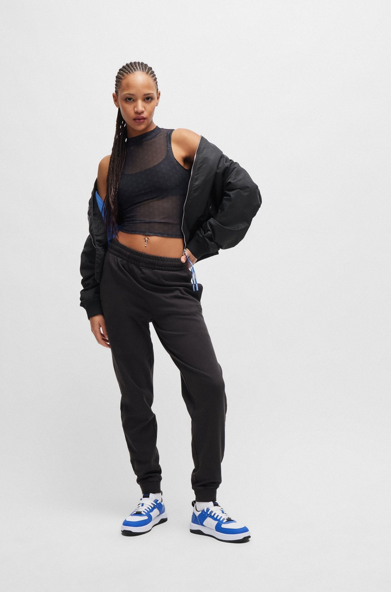 HUGO STRETCH-COTTON TRACKSUIT BOTTOMS WITH EMBROIDERED LOGO outlook