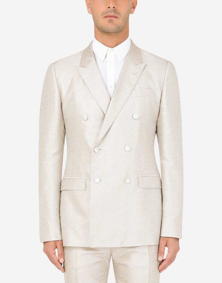 Double-breasted silk jacquard Martini-fit suit - 4