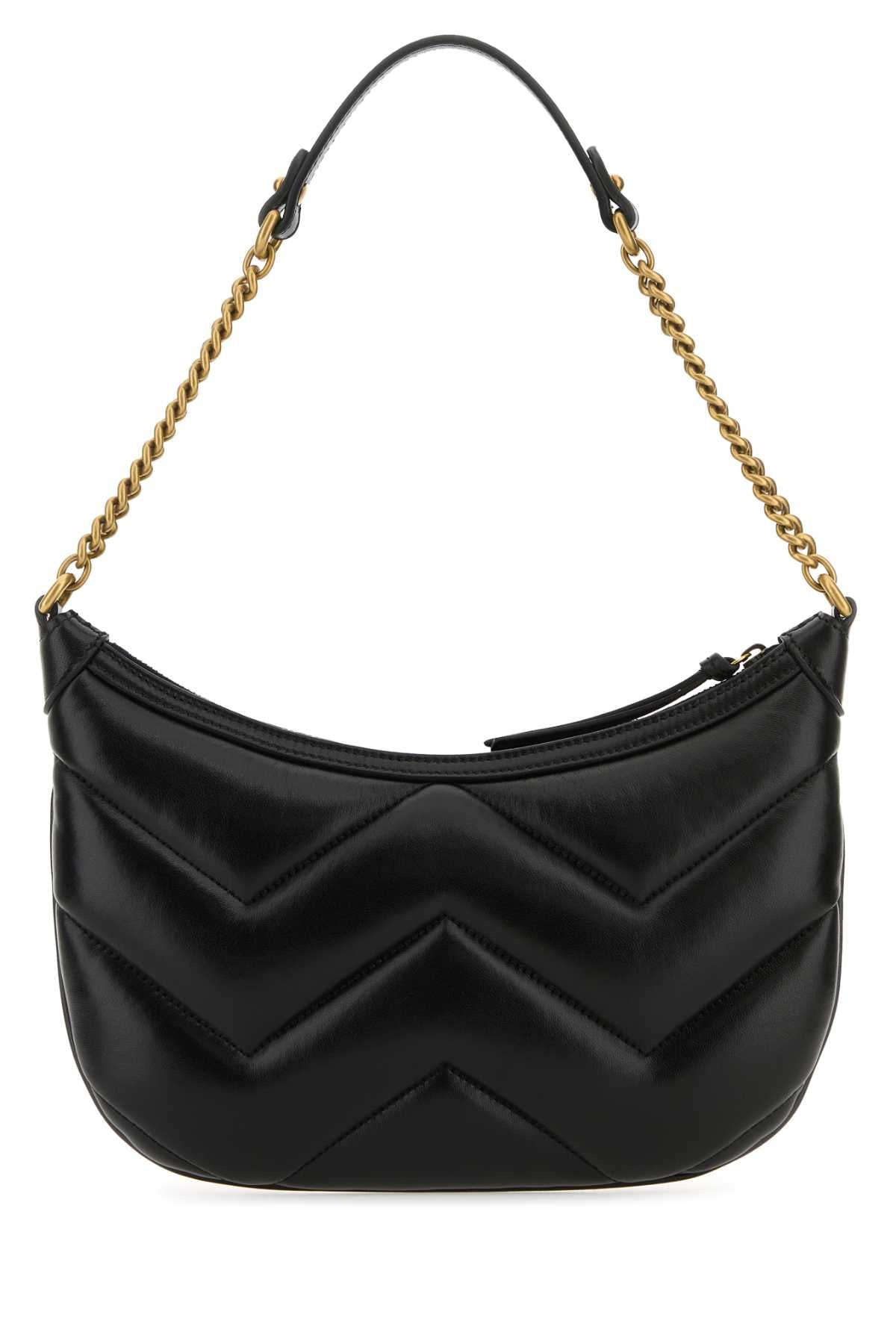 Gucci Women Black Leather Gg Marmont Shoulder Bag - 3