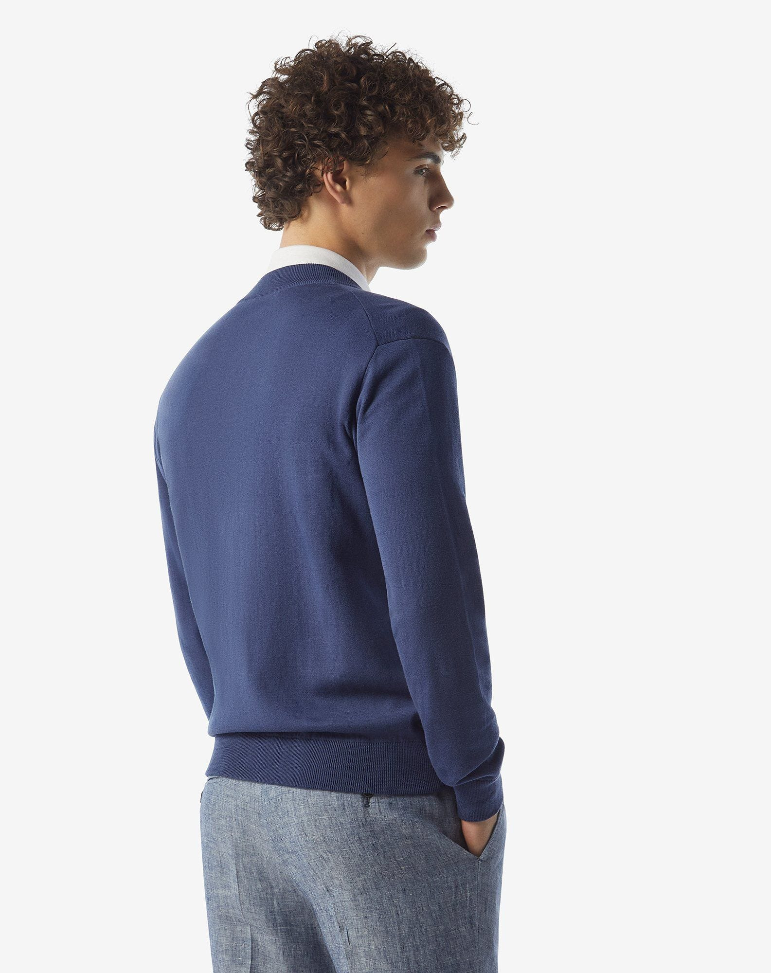 Blue cotton and linen knitwear - 3