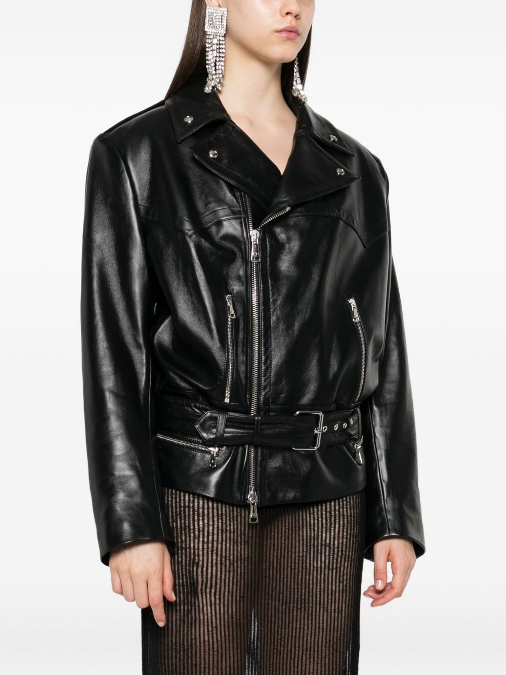 leather biker jacket - 3