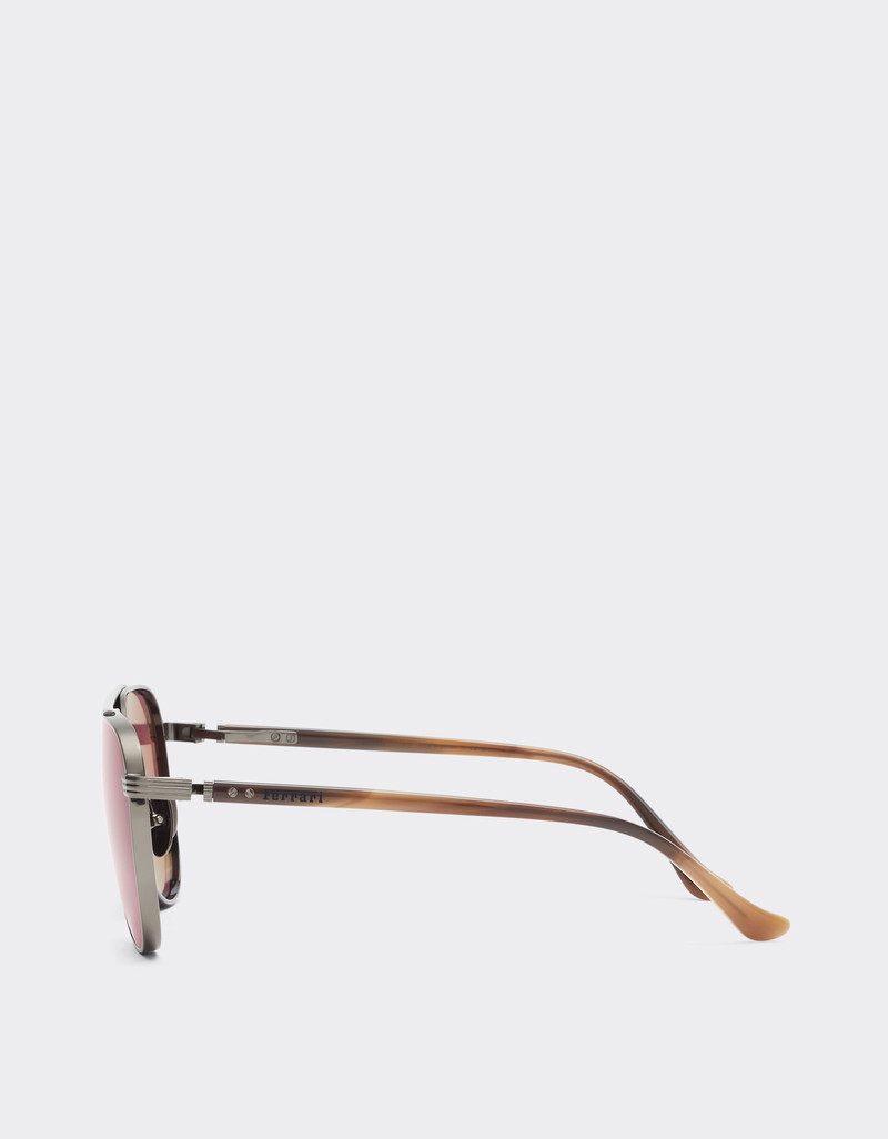Ferrari sunglasses in glossy gunmetaltitanium and acetate with exclusive Contrast Pro™ lenses 4