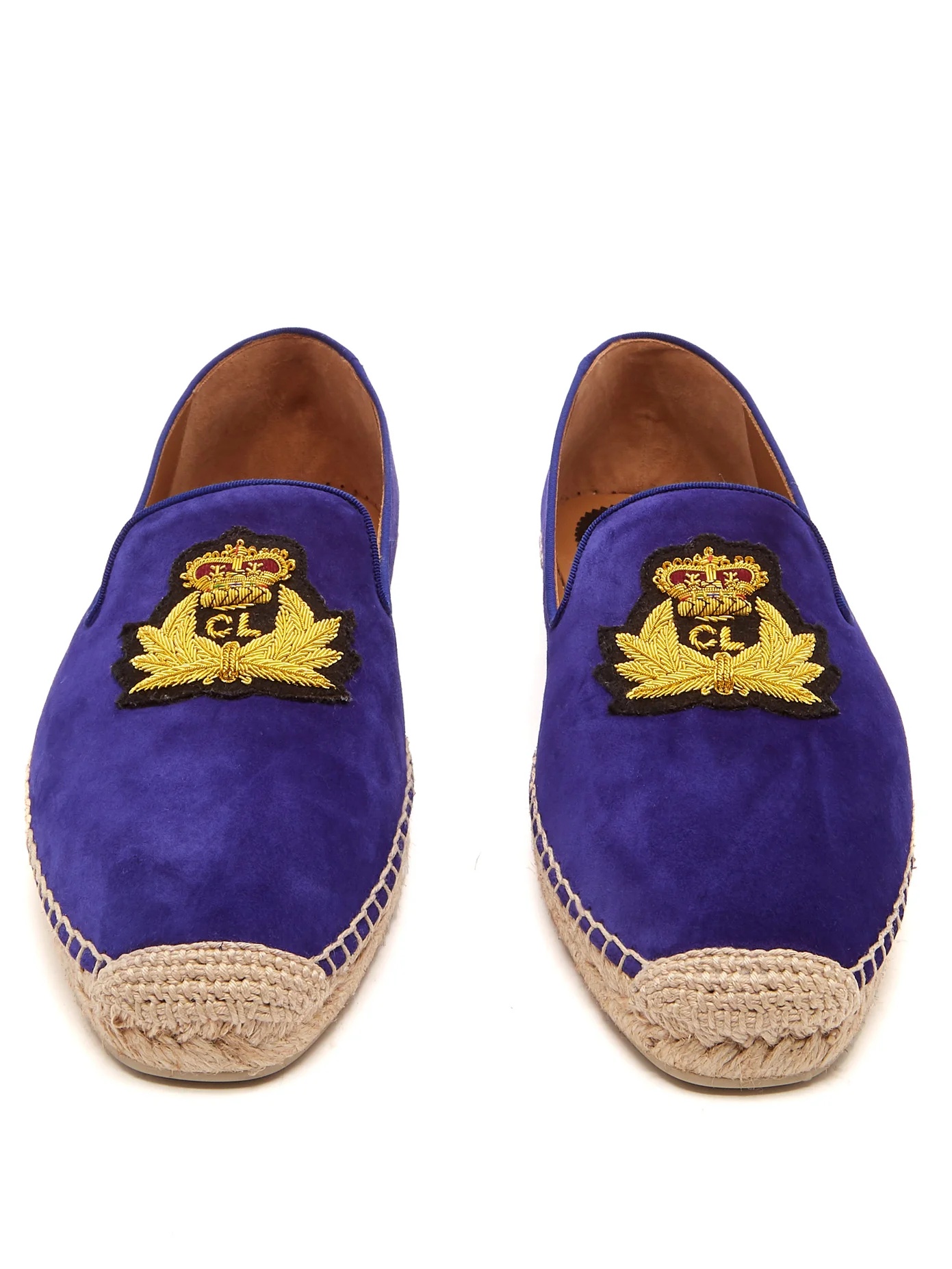 Nanou zardozi-crest suede espadrilles - 5