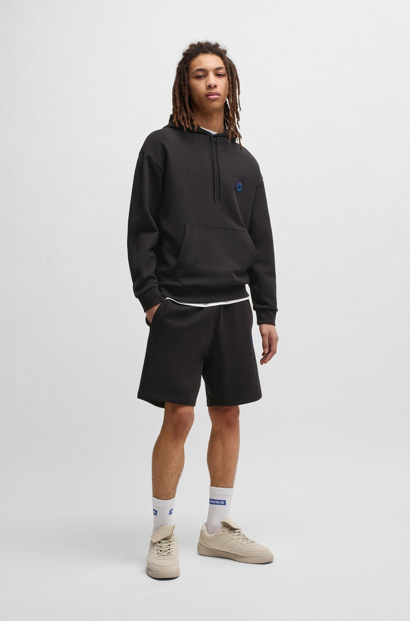 HUGO COTTON-TERRY SHORTS WITH HAPPY HUGO LOGO outlook