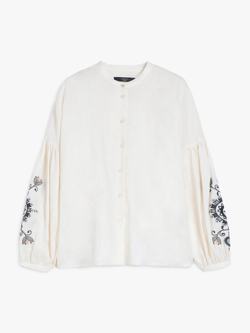 ILEX Linen mandarin collar shirt 1
