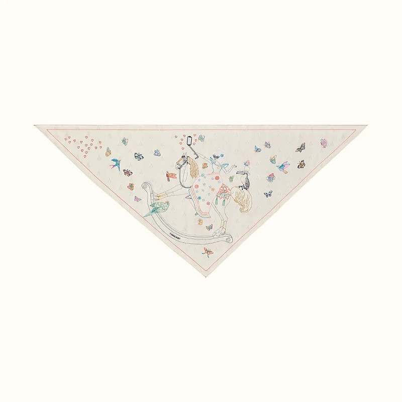 Hermès Hermes Story embroidered triangle scarf outlook