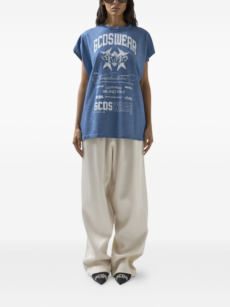 GCDS printed sleeveless T-shirt outlook