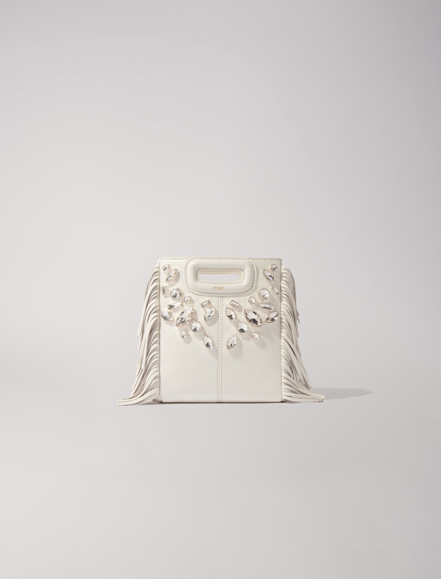 M mini leather bag with diamantés - 1