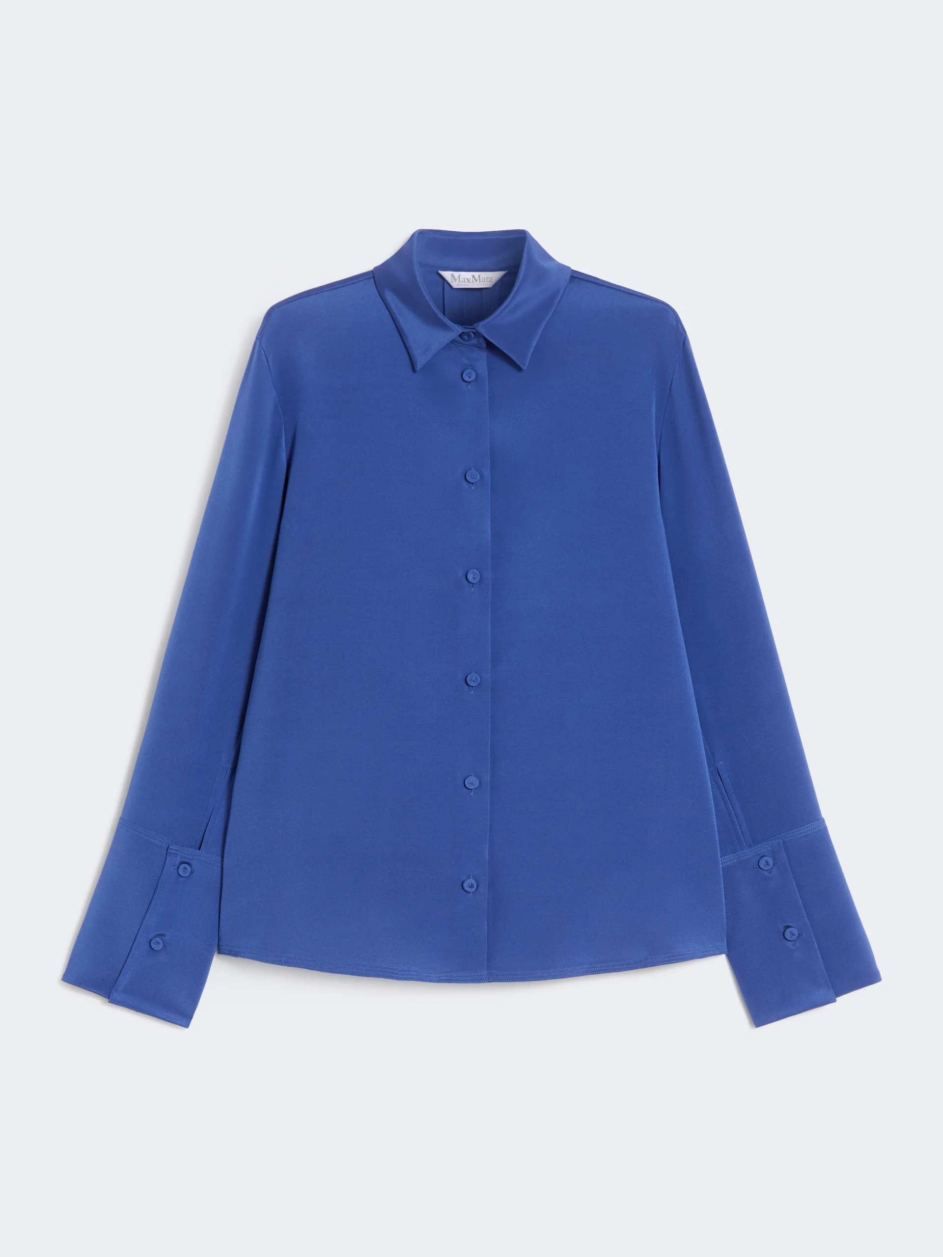 VOLIERA Silk crêpe de Chine shirt - CORNFLOWER BLUE - 1