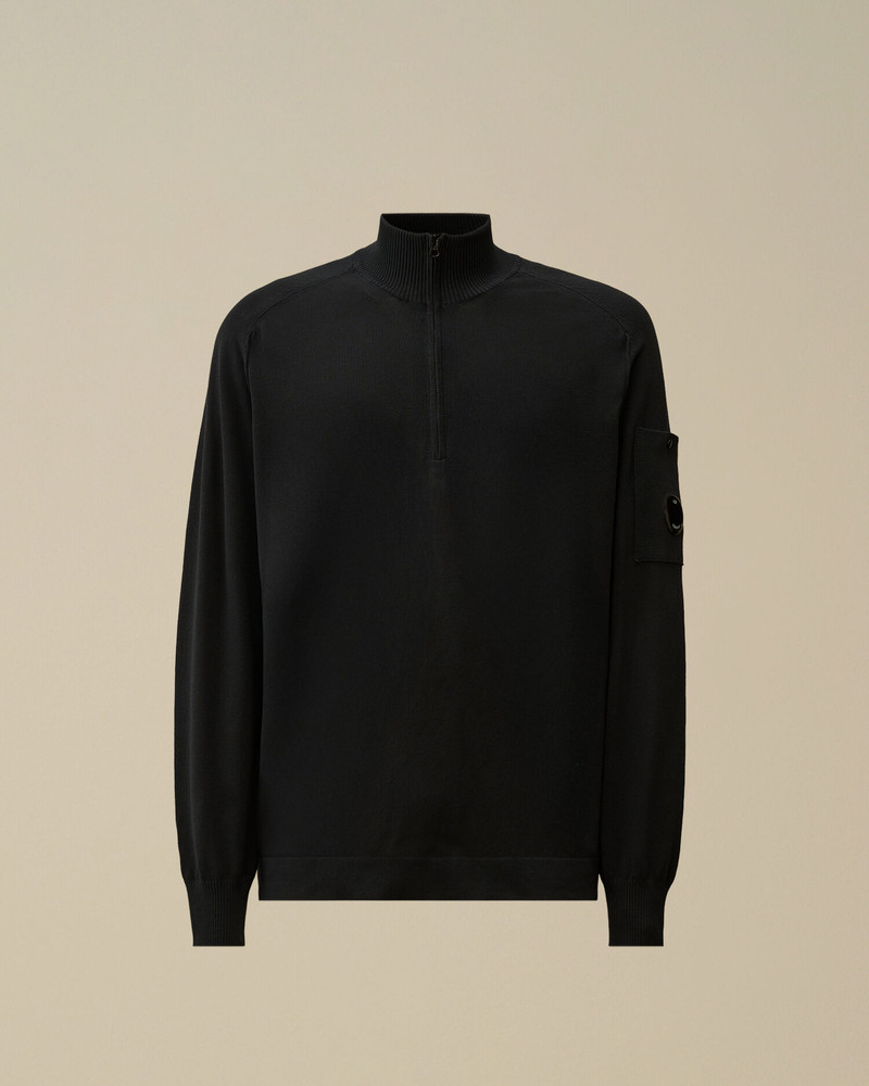 Cotton Crepe Half Zip Sweater 1