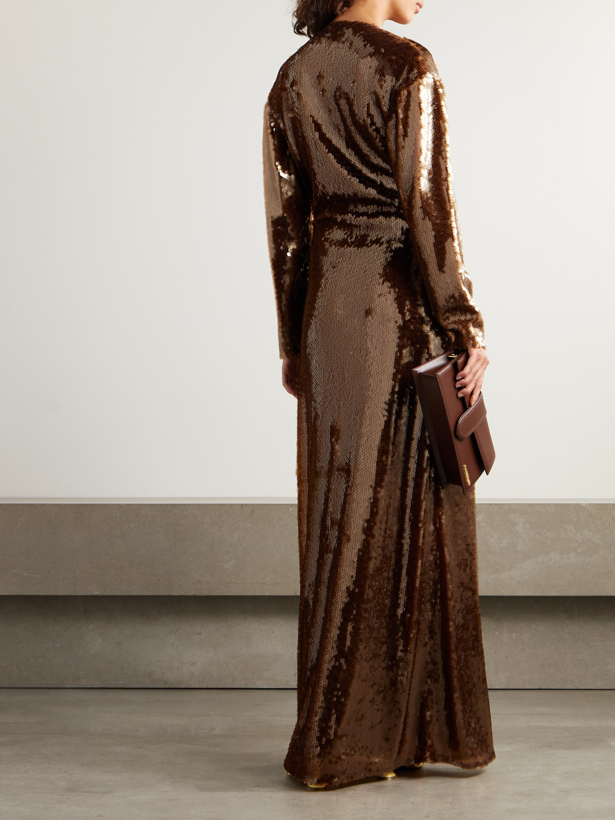 Lucent Cutout Sequined Mesh Maxi Dress - 3