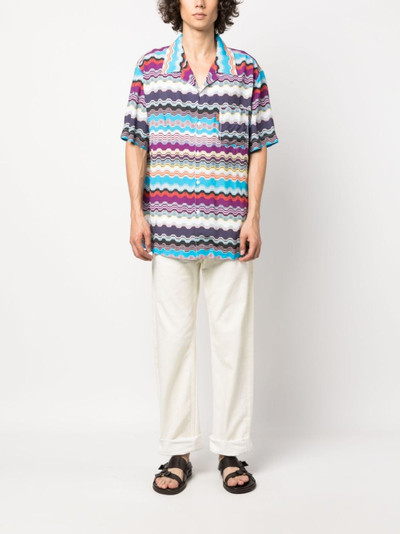 Missoni zigzag-woven camp-collar shirt outlook