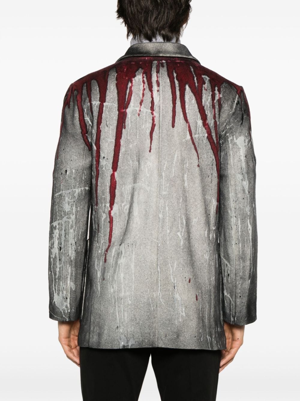 abstract-print single-breasted blazer - 4