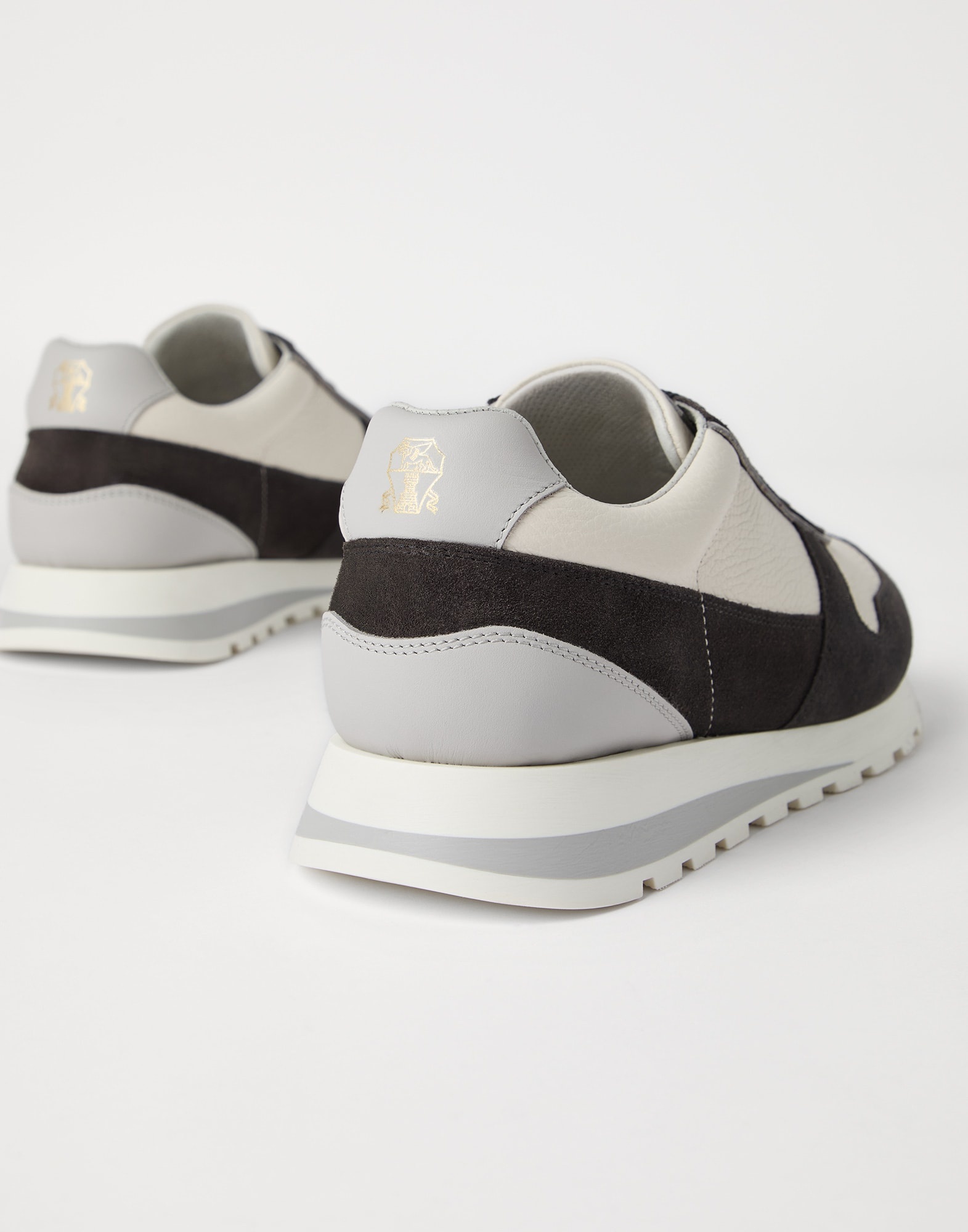 Washed suede and calfskin runners - 3