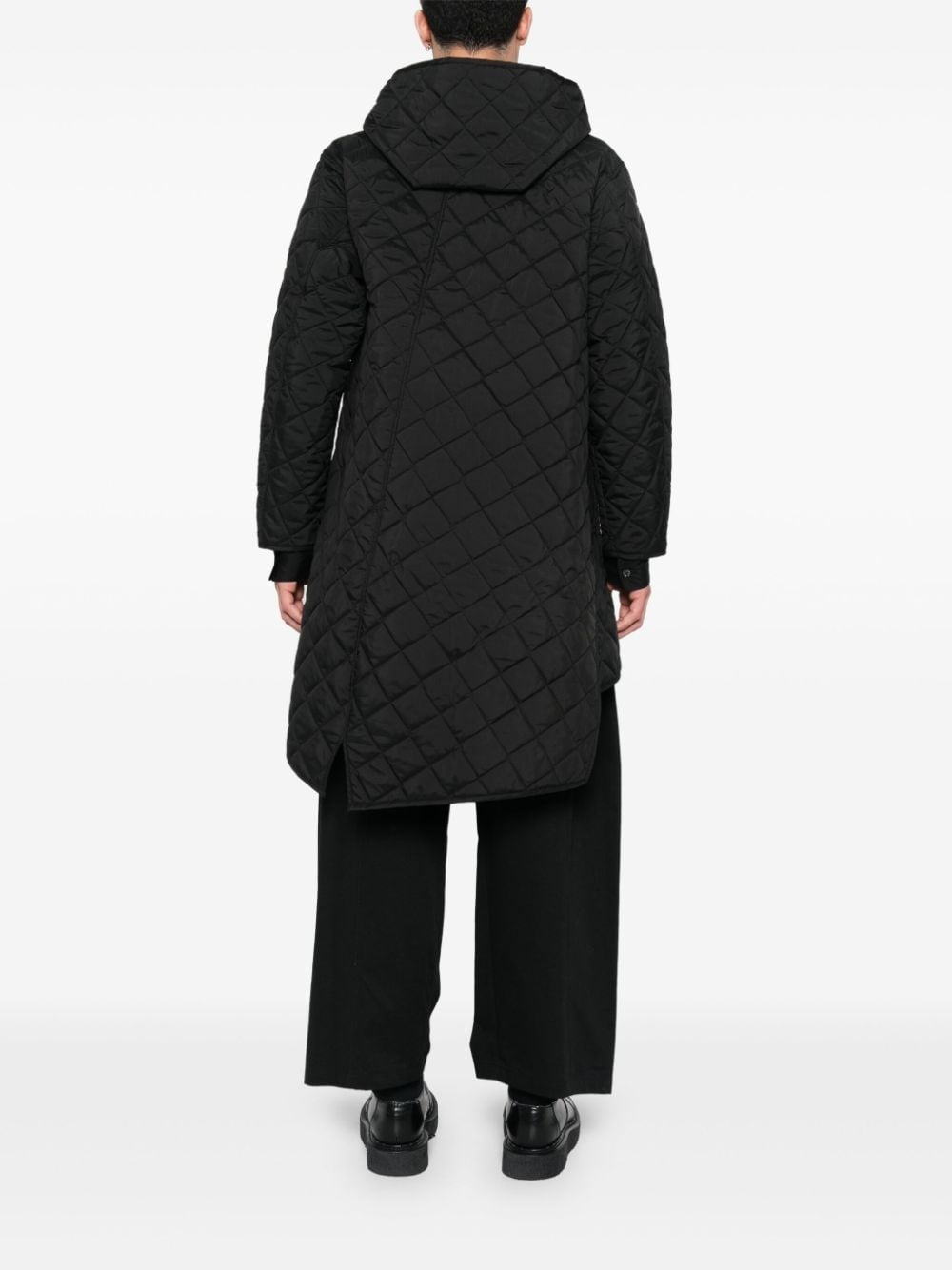 asymmetric parka coat - 4