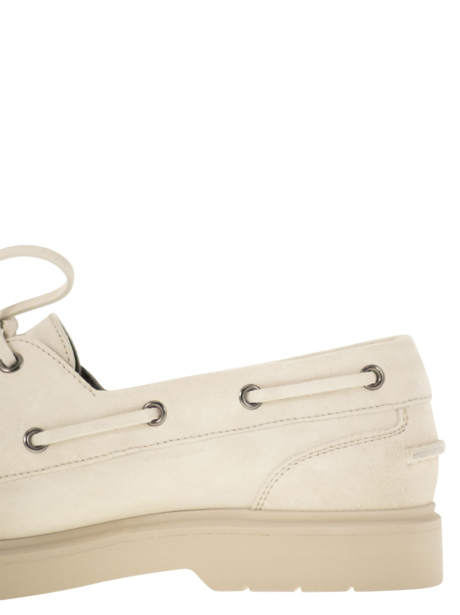 Brunello Cucinelli Women Penny Loafer Sail In Camoscio Con Shiny Aglets - 7