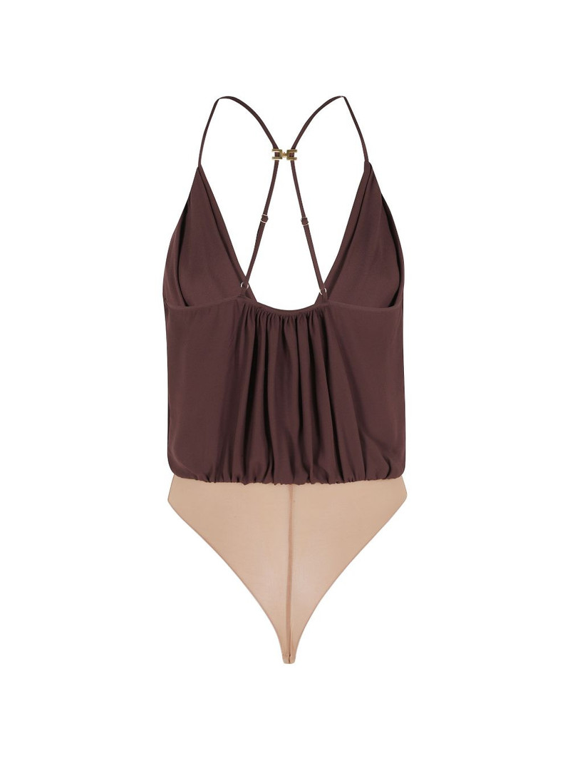 ELISABETTA FRANCHI Georgette V-neck spaghetti-strap top outlook