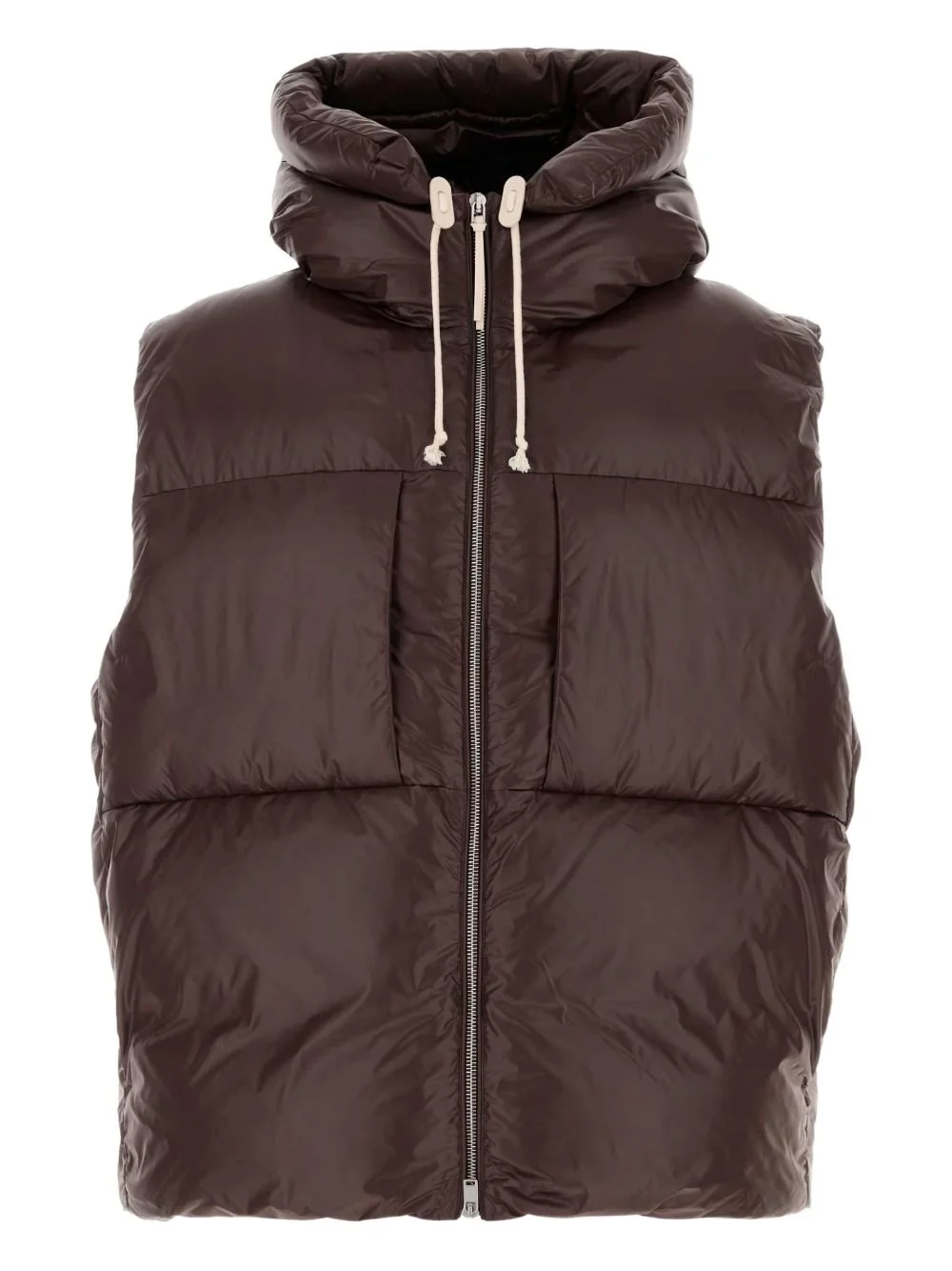 drawstring-hood gilet - 1