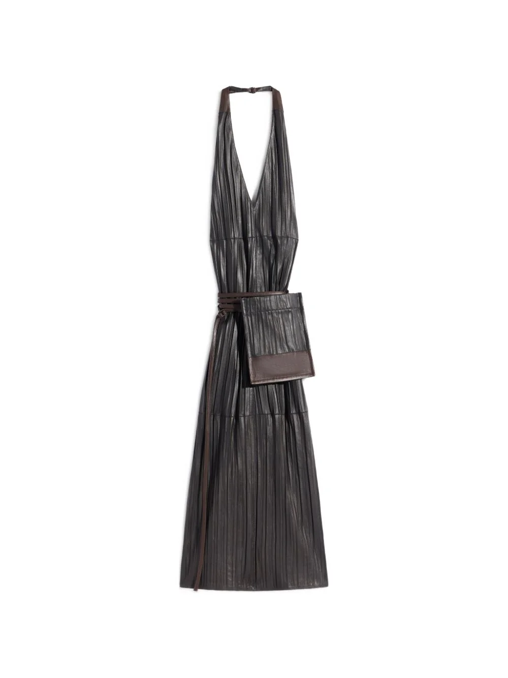 pleated leather apron dress - 1