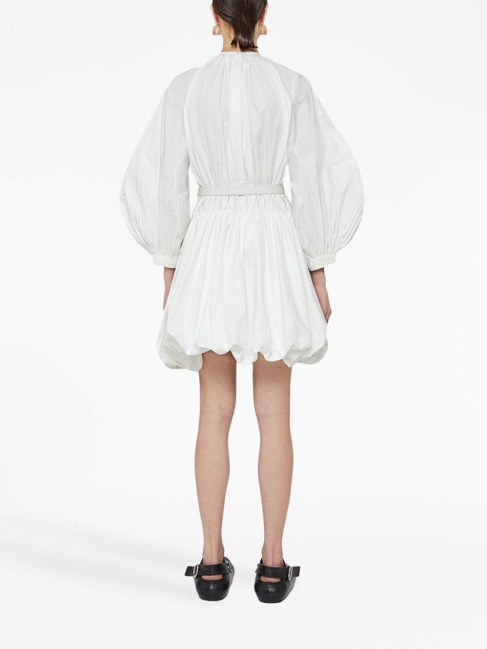 puffball belted cotton minidress - 4