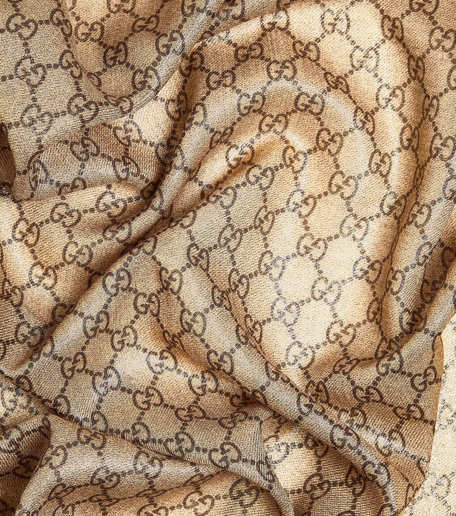 GG jacquard wool scarf - 4