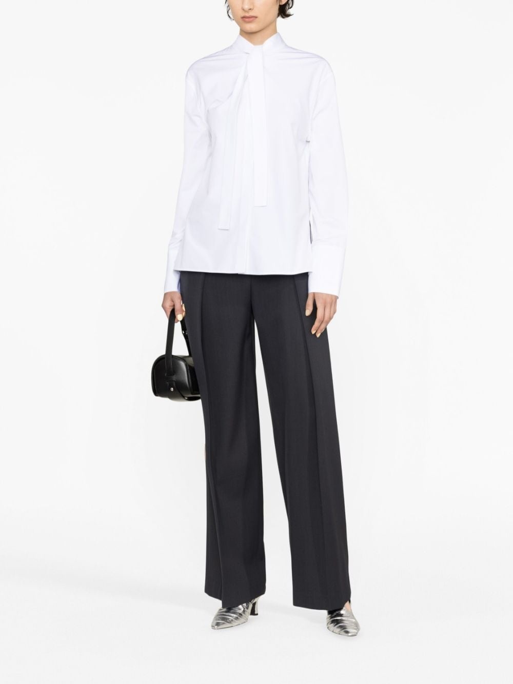 bow-detailing cotton shirt - 2