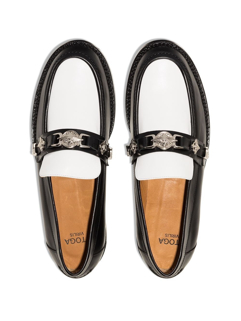 two-tone buckled loafers - 4