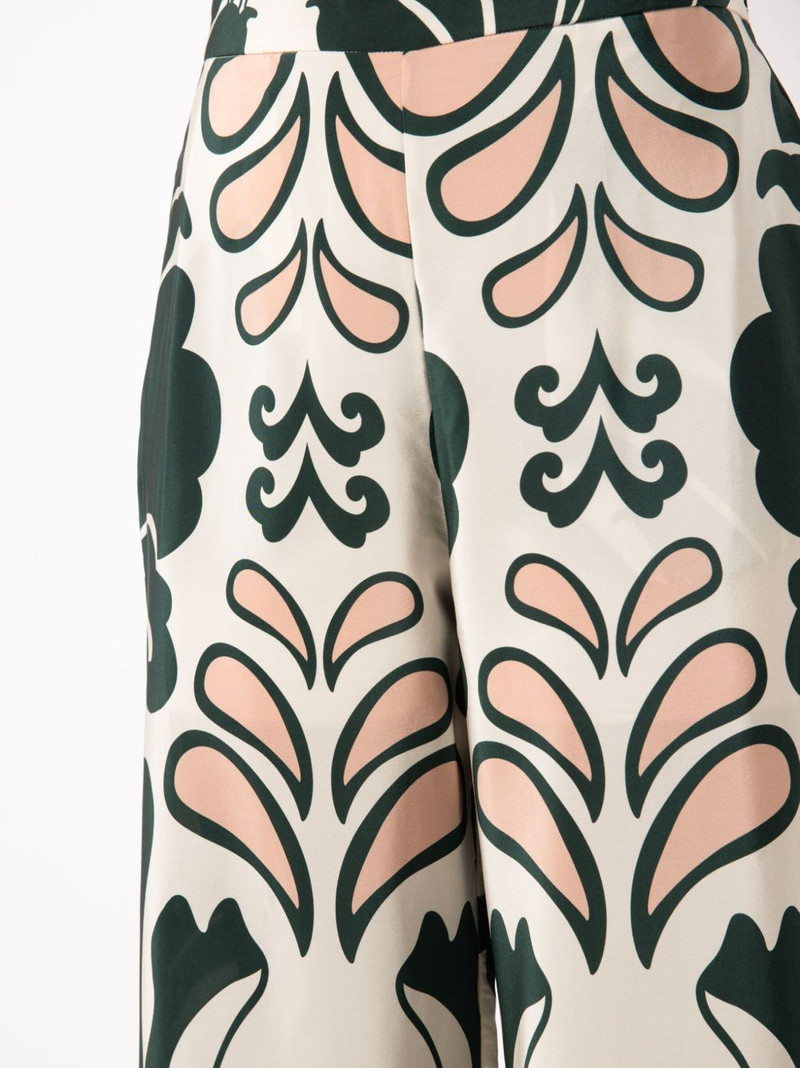 graphic-print silk flared trousers 5