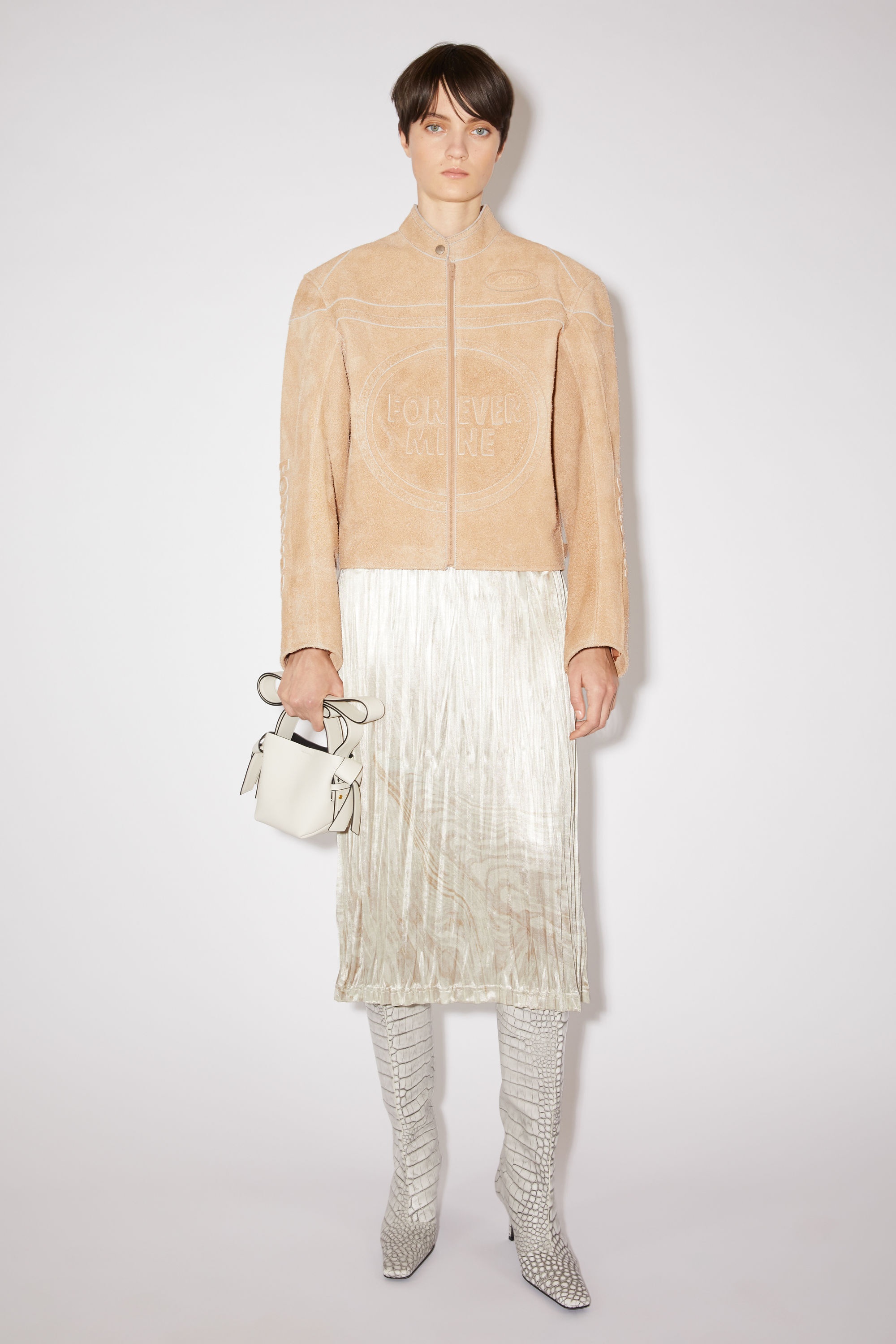 Suede leather jacket - Sand beige - 2