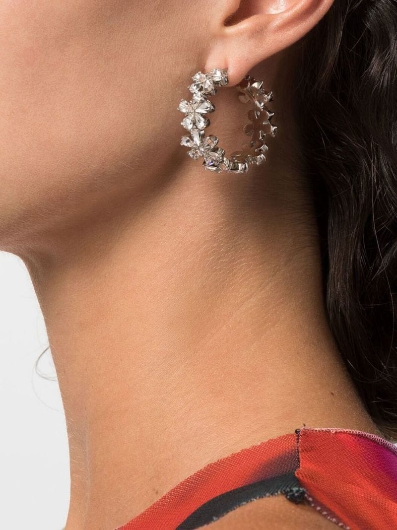 Lily mini flower hoop earrings - 2