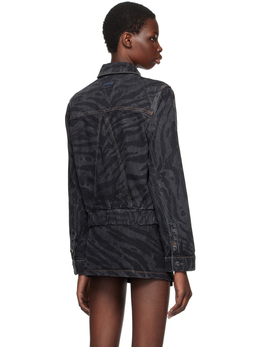 Black Lazer Denim Jacket - 3