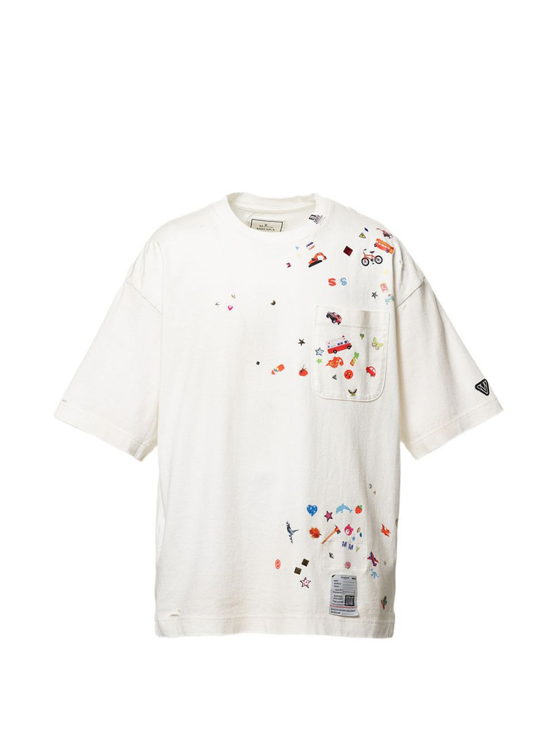graphic-print distressed t-shirt 1
