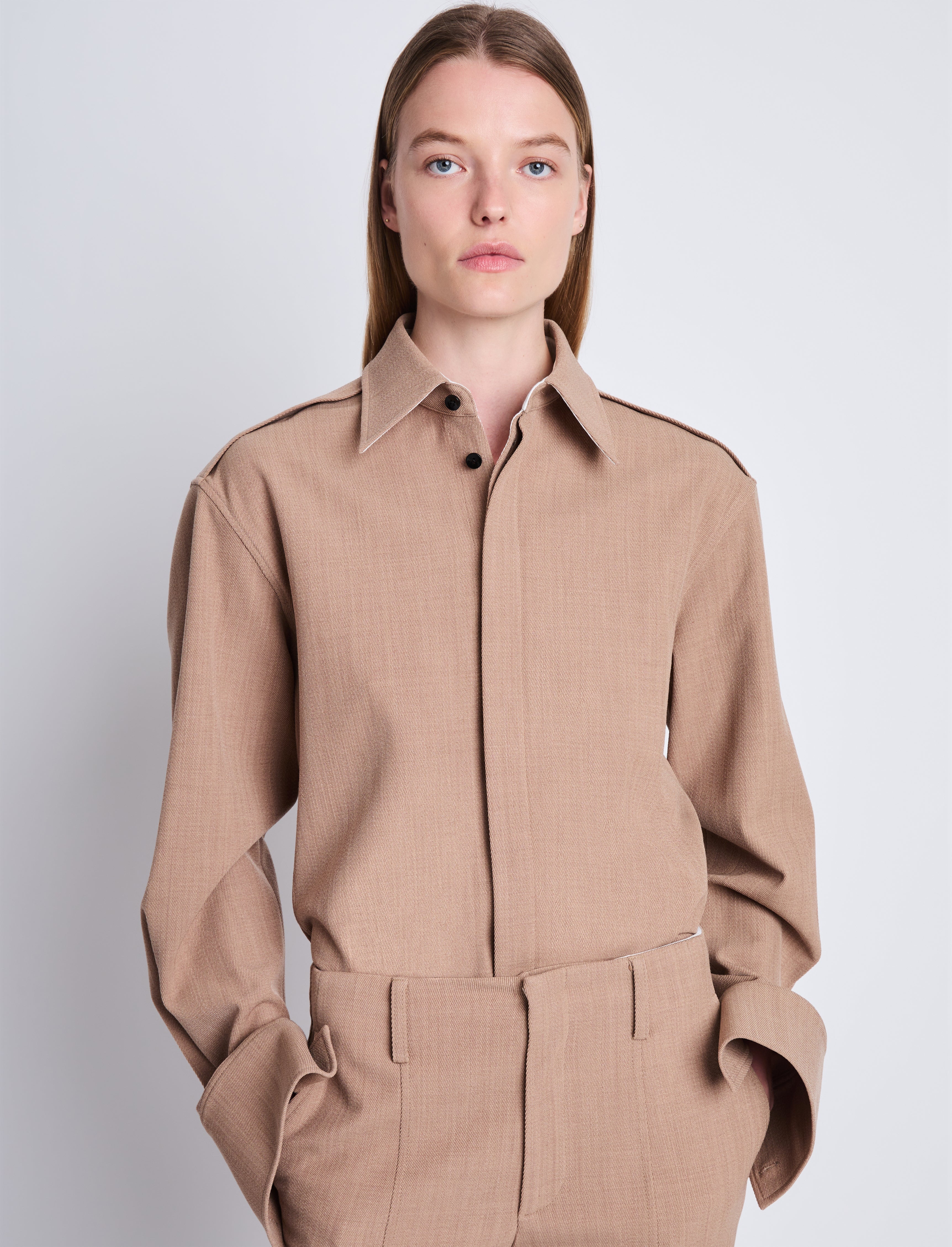 Maya Shirt in Wool Melange - 6