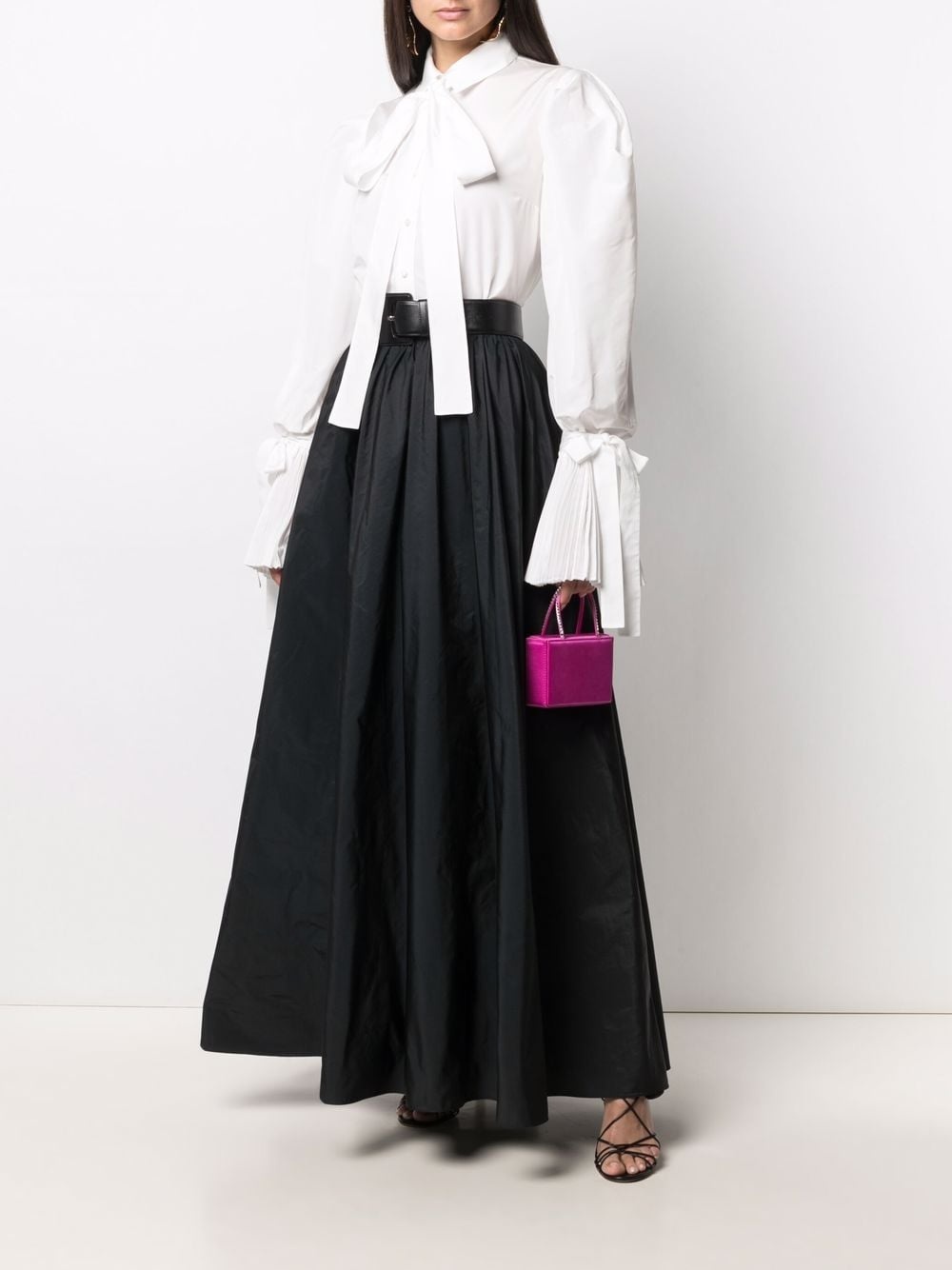 taffeta flared-cuff shirt - 2