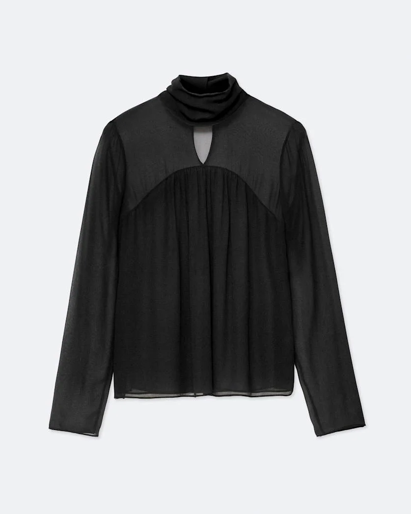 NADIA SHEER SILK TOP - 1