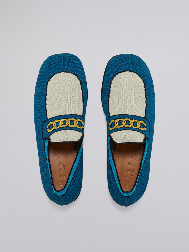 BLUE TROMPE L'ŒIL JACQUARD MOCCASIN 4