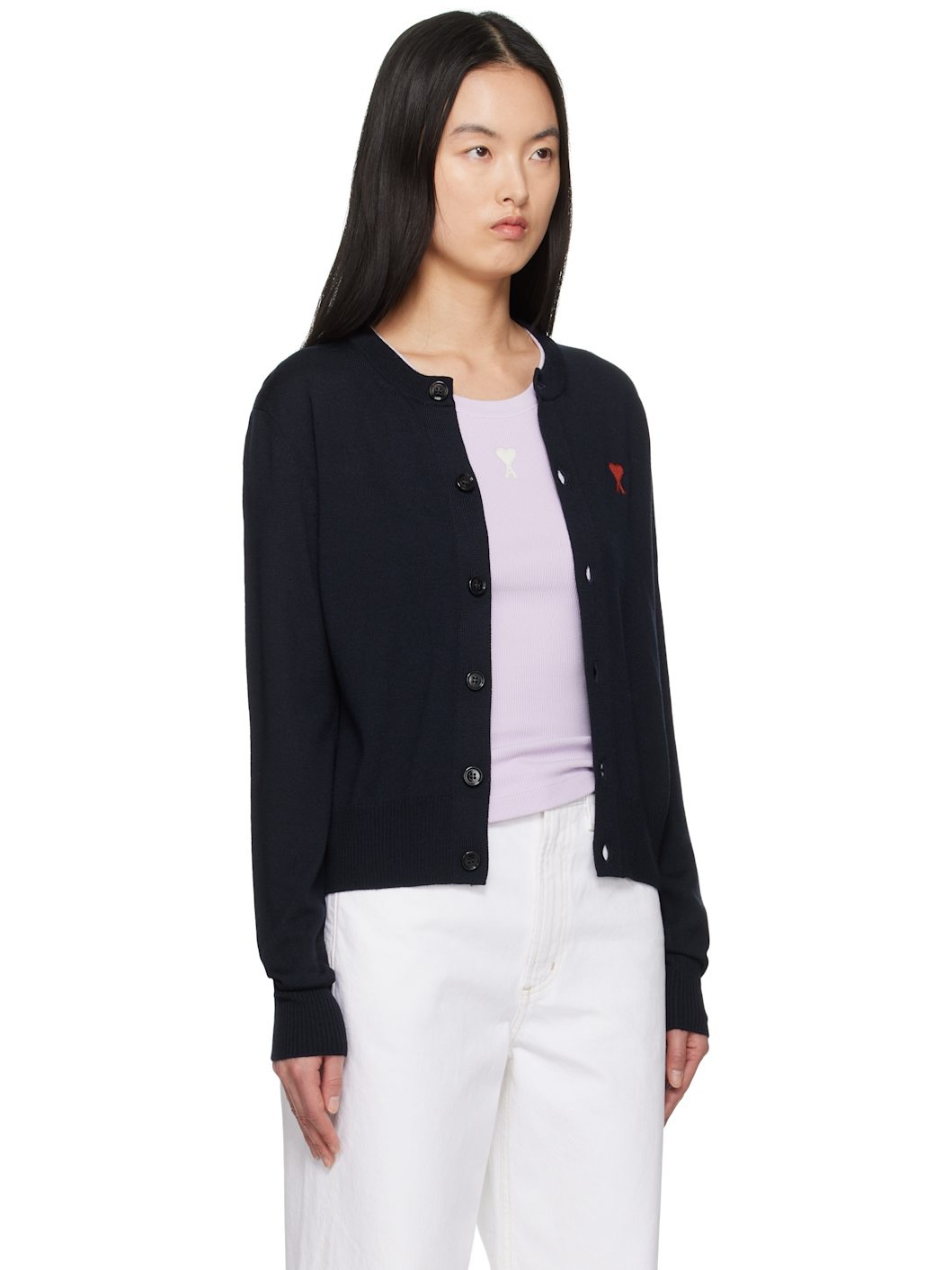 Navy Wool Ami de Coeur Cardigan - 2