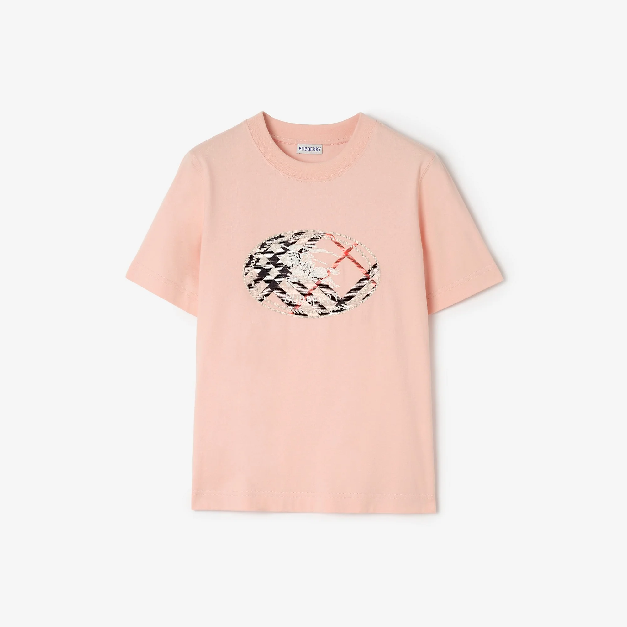 Check Knight Stamp Cotton T-shirt - 1
