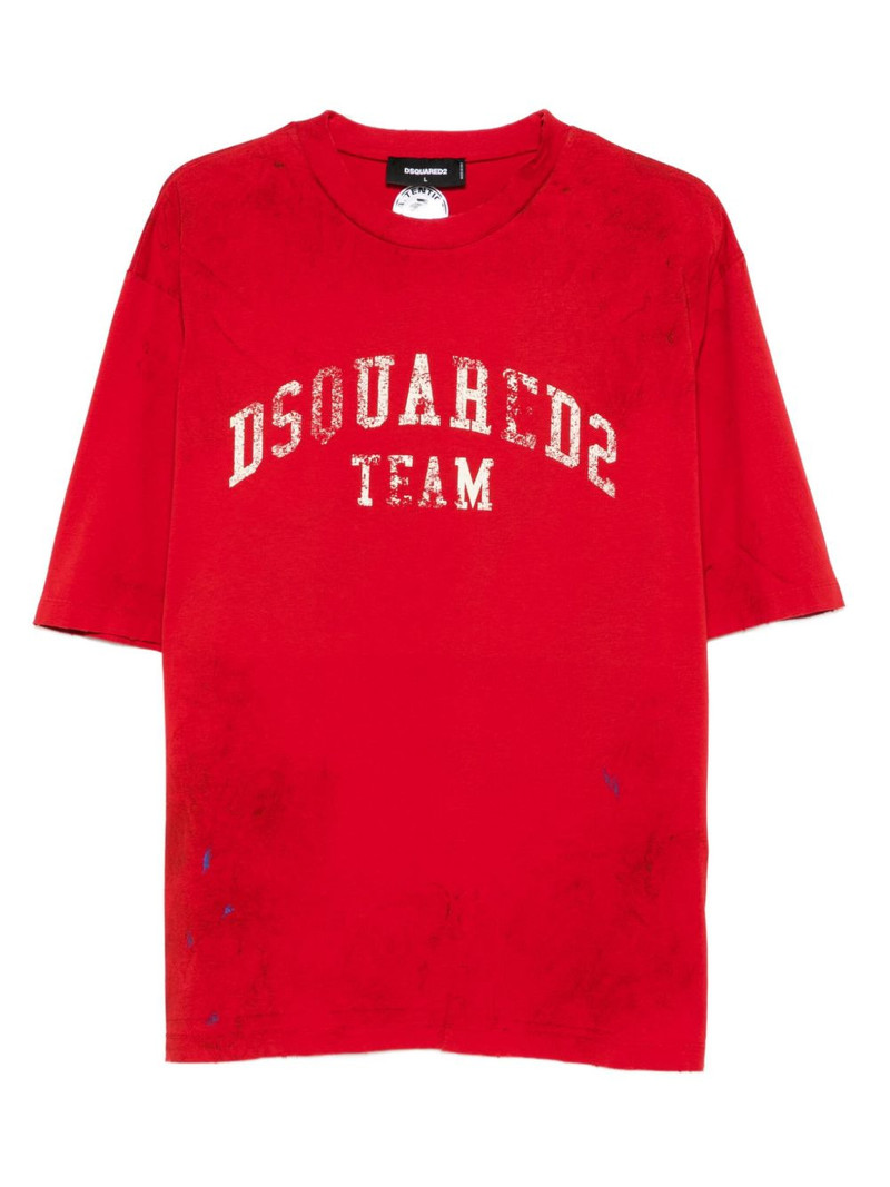 distressed logo-print T-shirt 1