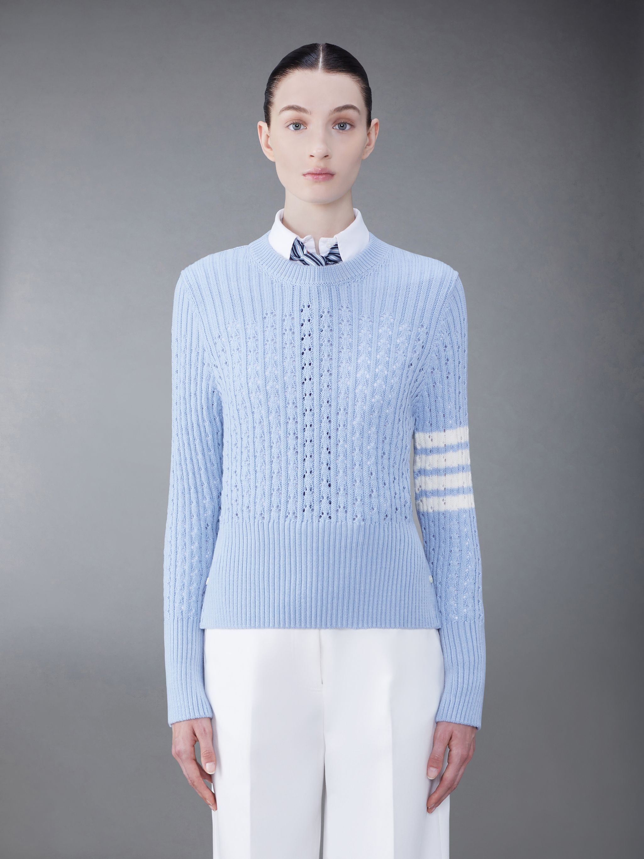 4-Bar pointelle-knit wool jumper - 1