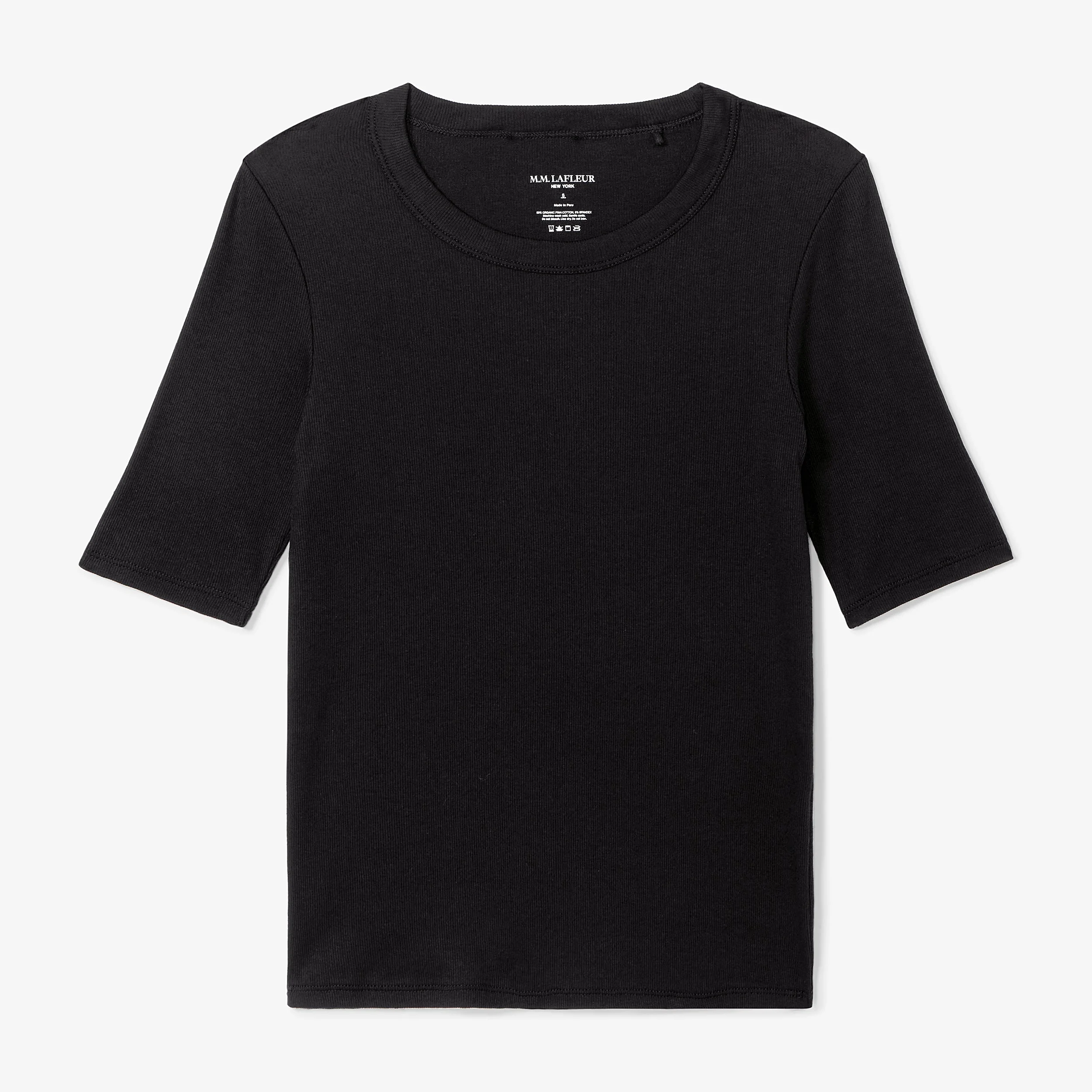 Chana Fitted T-Shirt - Organic Ribbed Pima Cotton - 1
