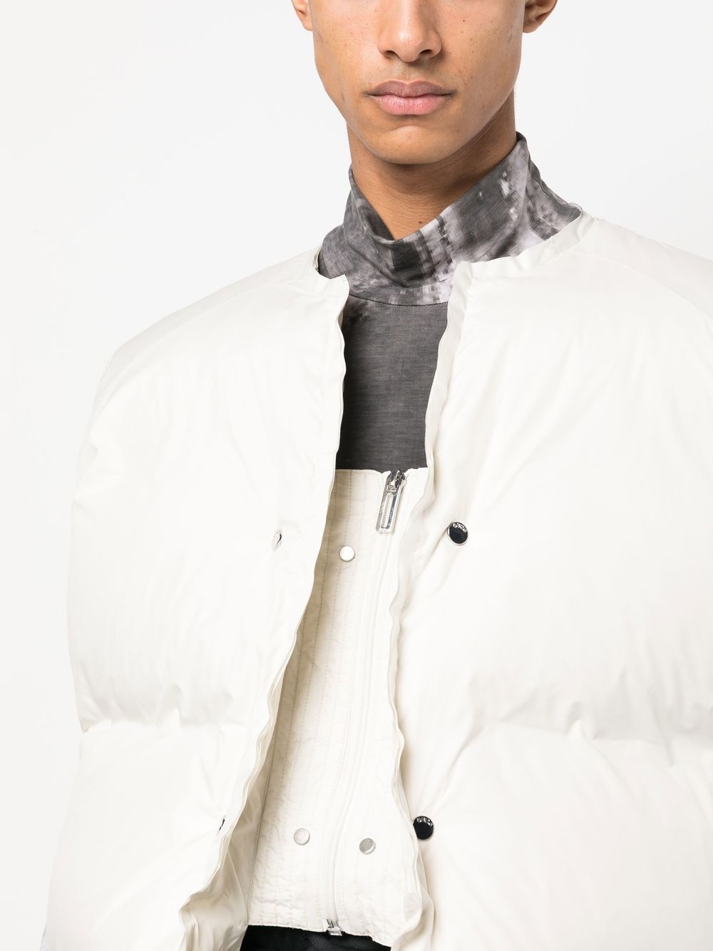 puffer button-up gilet - 5