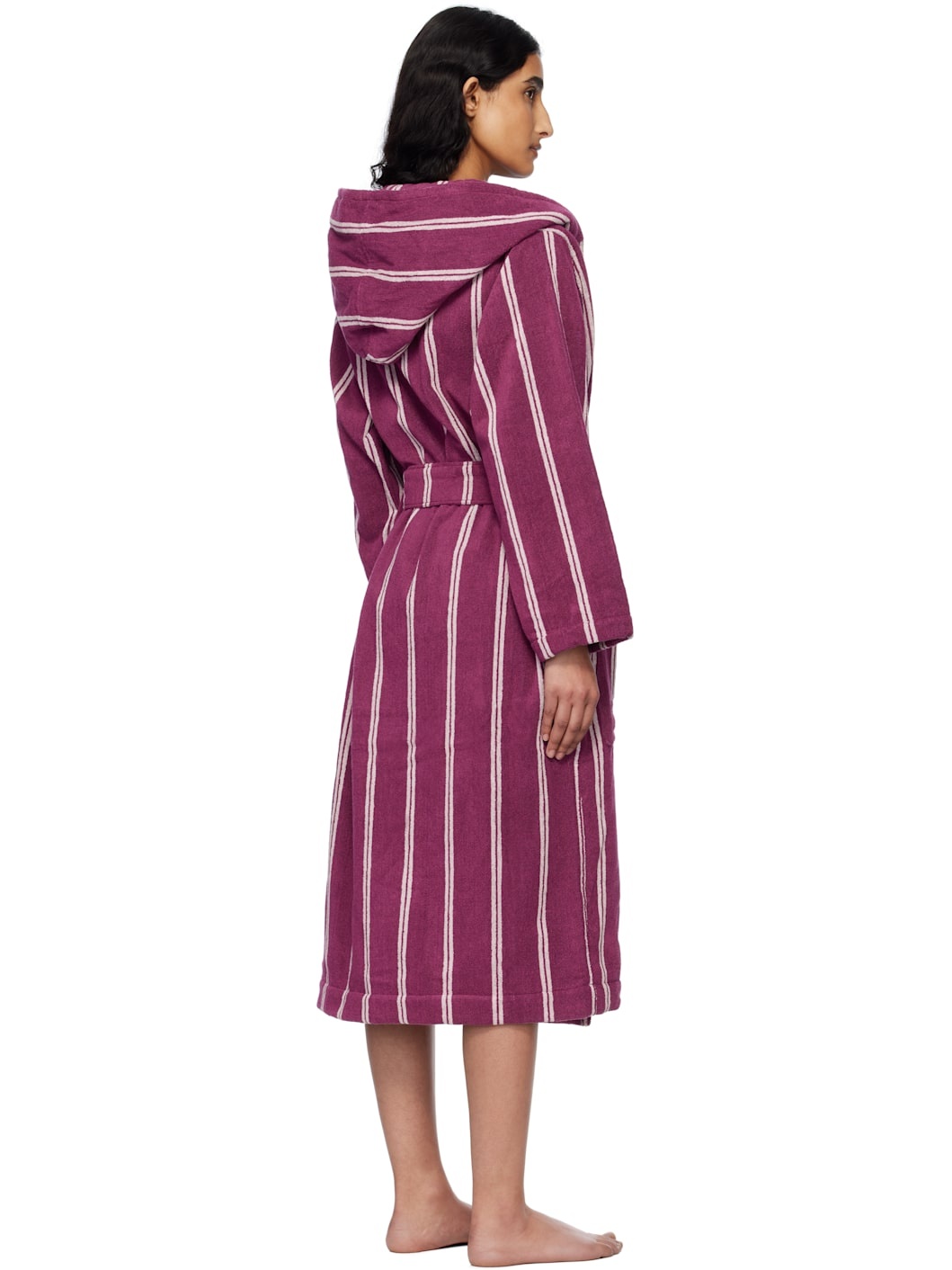 Purple & Pink Terry Hooded Bathrobe - 3