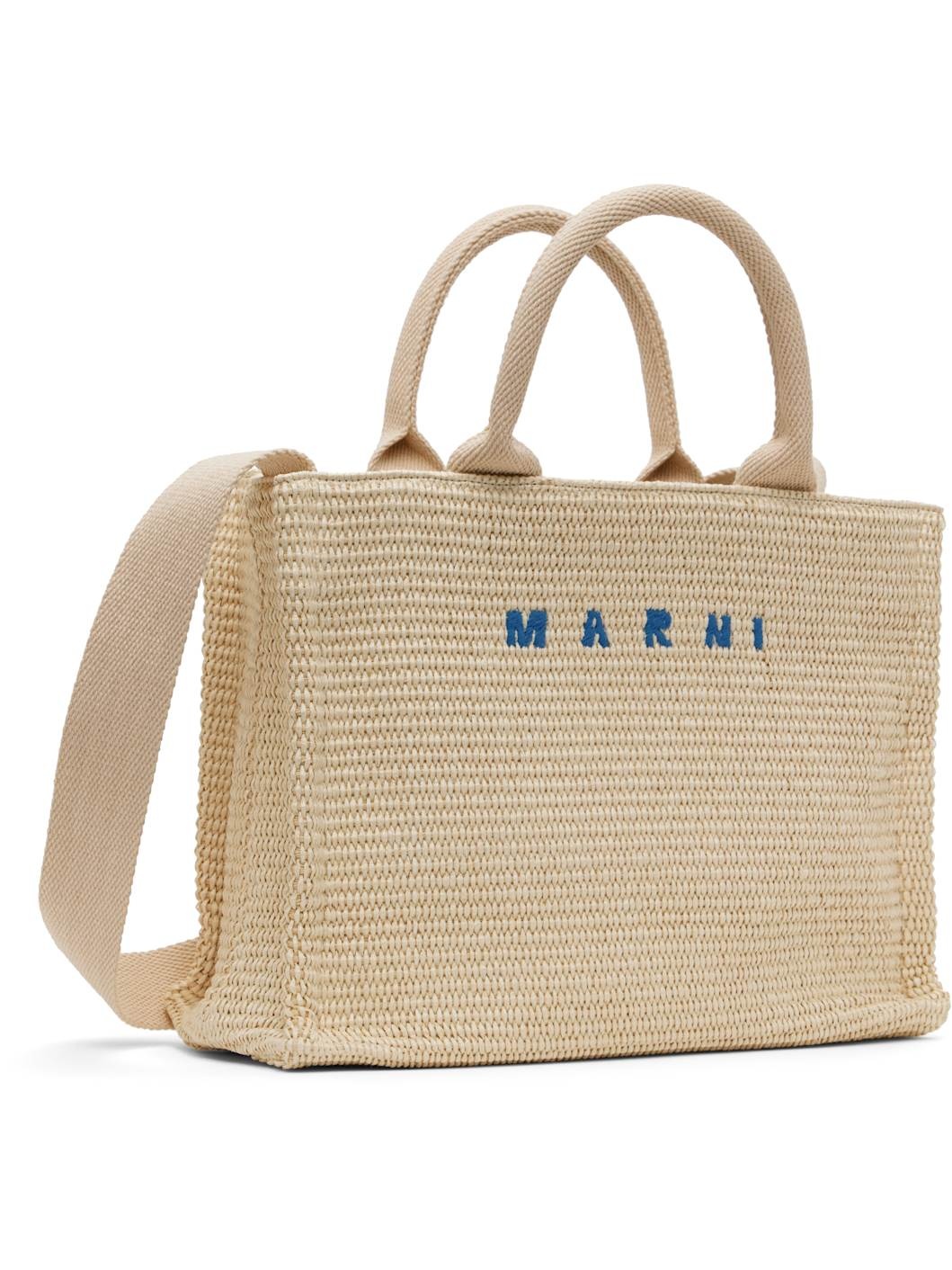 Off-White Raffia-Effect Small Tote - 2