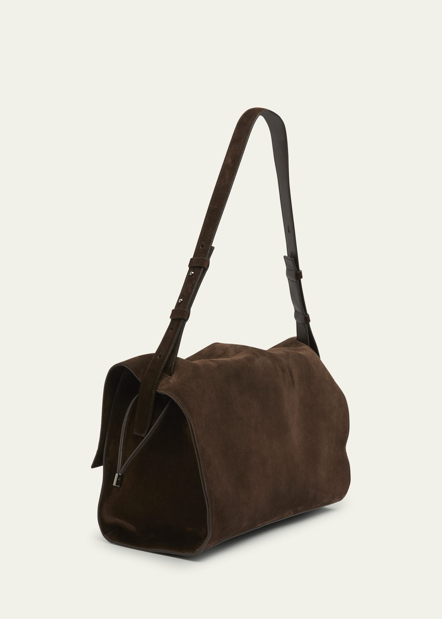 Baggy Large Shoulder Bag in Suede - 2